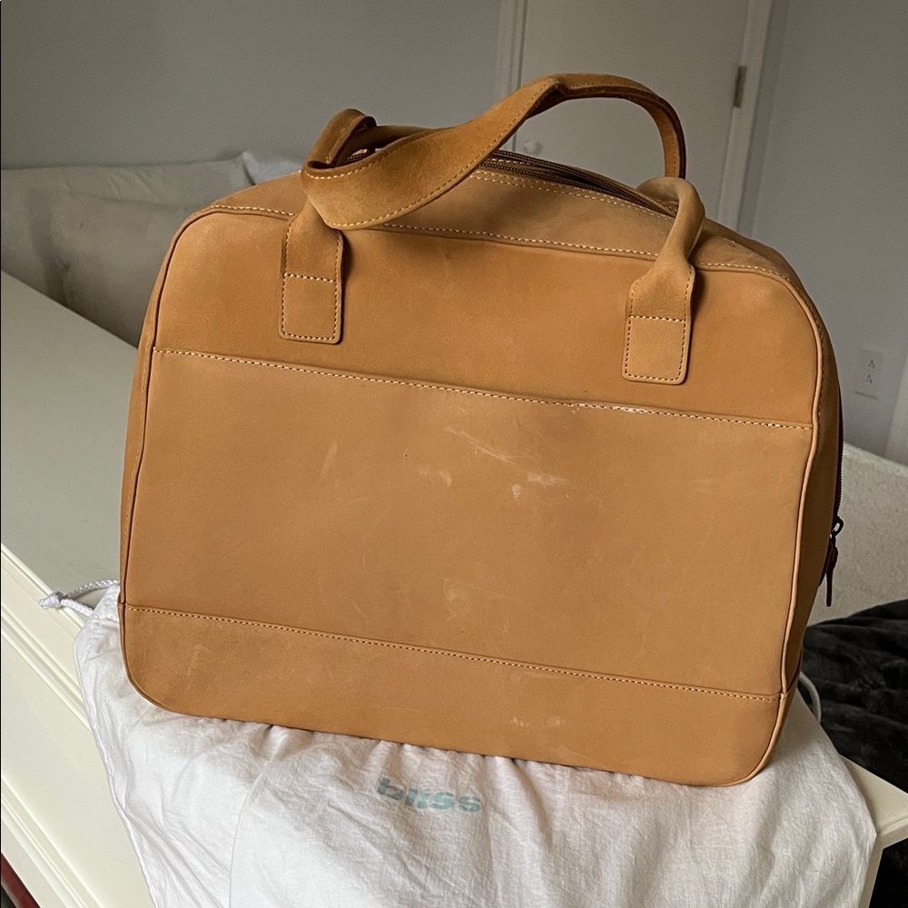 Faux Leather Weekender Bag - Chestnut Brown nubuck with dustbag.Vintage 90’s